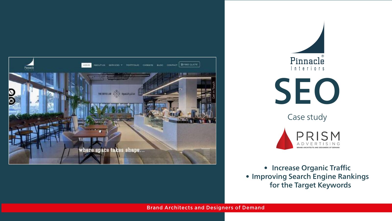 Pinnacle Interiors: SEO, work by Prism Advertising for Pinnacle Interiors